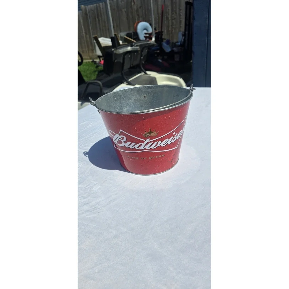 metal Budweiser ice bucket